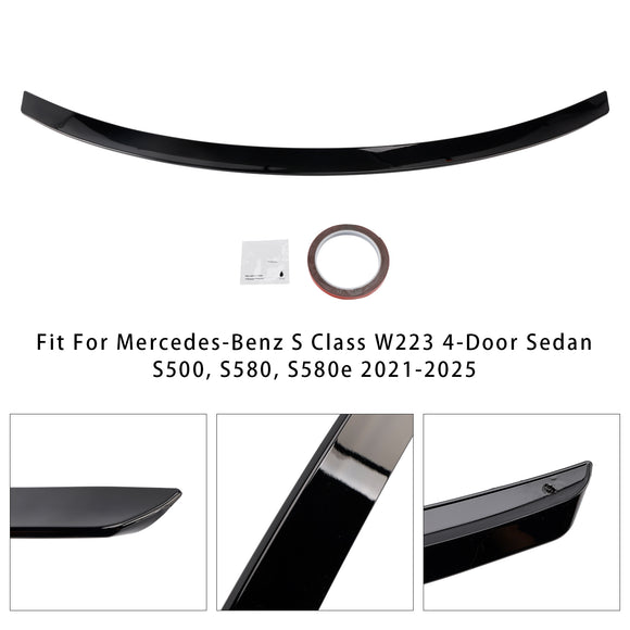 Spoiler trasero negro brillante para Mercedes-Benz Clase S. W223 2021-2025