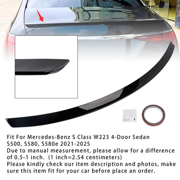 Spoiler trasero negro brillante para Mercedes-Benz Clase S. W223 2021-2025