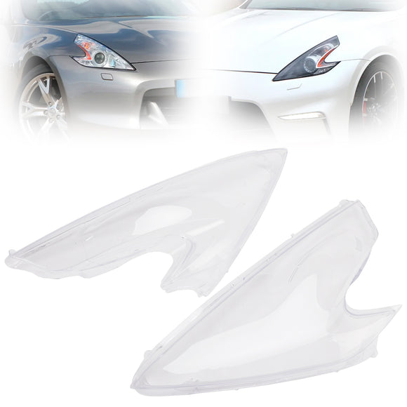 2Pcs Front Headlight Lens Cover+Glue For Nissan 370Z 2009-2021 Replace US