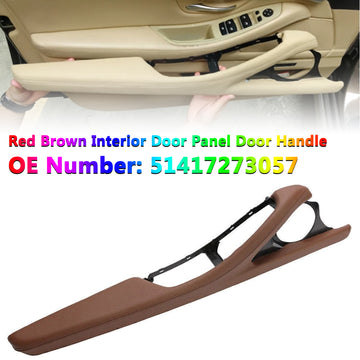 1x Interior Door Panel Door Handle Red Brown For BMW 5 Series F11 F10 F18 2010-2016 - 0