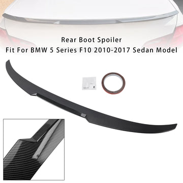 Carbon Fiber Look Rear Boot Spoiler For BMW 5 Series F10 2010-2016 M4 Style - 0