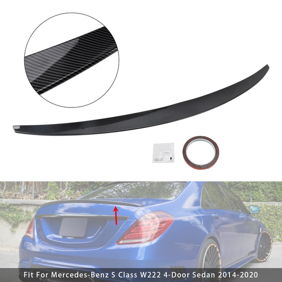 Spoiler trasero con aspecto de fibra de carbono para Mercedes-Benz Clase S. W222 2014-2020