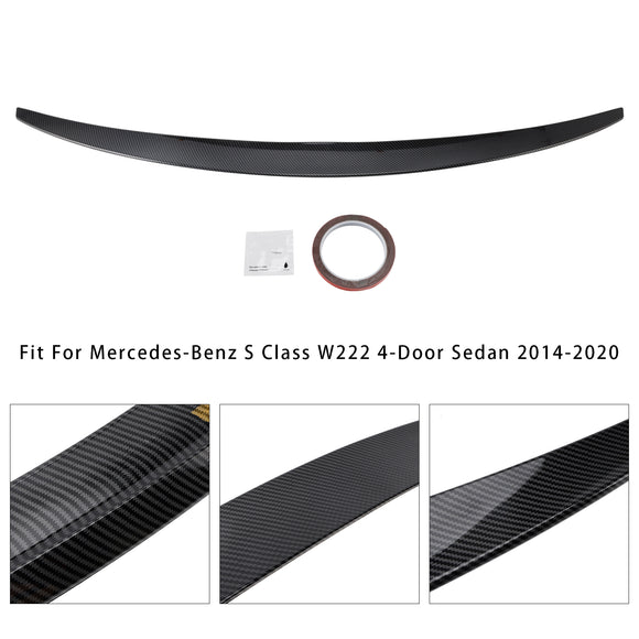 Spoiler trasero con aspecto de fibra de carbono para Mercedes-Benz Clase S. W222 2014-2020