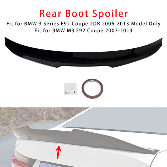 Alerón trasero para maletero, color negro brillante, para BMW Serie 3, E92, 06-13, estilo Coupe PSM