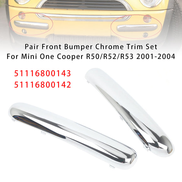 Paar Chrom-Zierleisten-Set für die vordere Stoßstange für Mini One Cooper R50/R52/R53 2001–2004