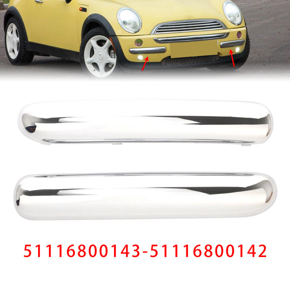 Paar Chrom-Zierleisten-Set für die vordere Stoßstange für Mini One Cooper R50/R52/R53 2001–2004