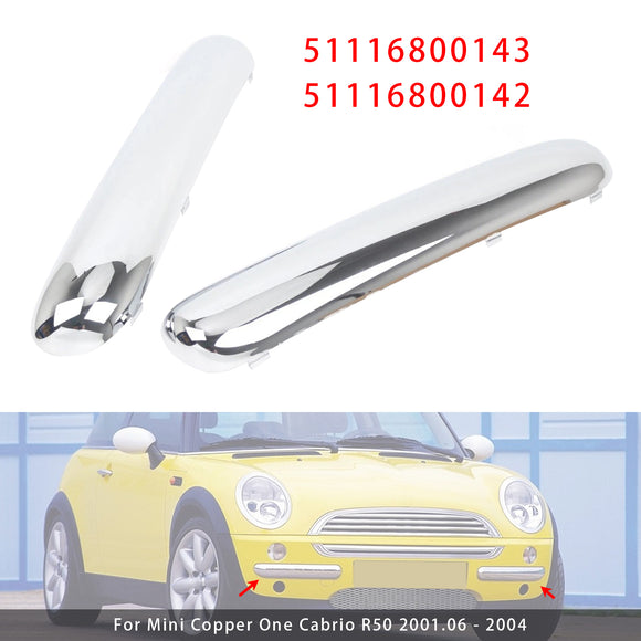 Paar Chrom-Zierleisten-Set für die vordere Stoßstange für Mini One Cooper R50/R52/R53 2001–2004