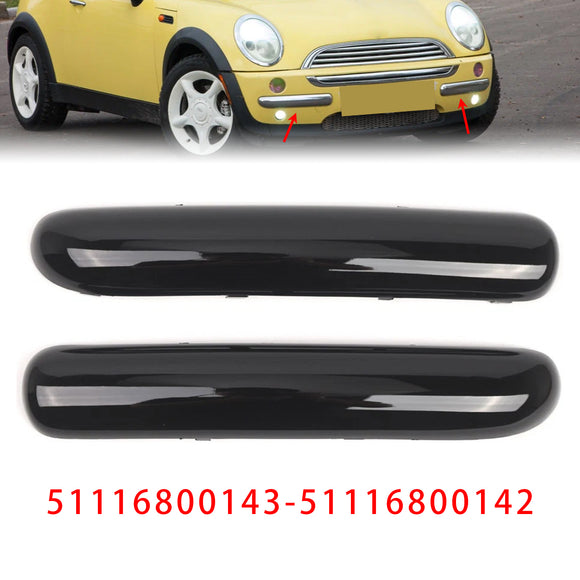Pair Front Bumper Trim Set For Mini One Cooper R50/R52/R53 2001-2004 Glossy Black