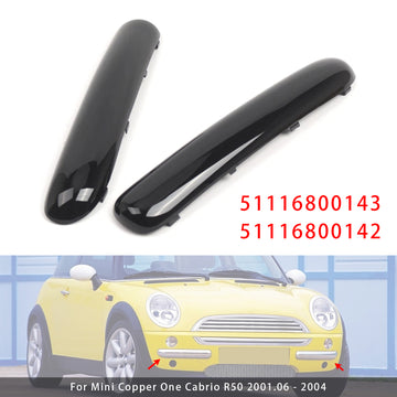 Pair Front Bumper Trim Set For Mini One Cooper R50/R52/R53 2001-2004 Glossy Black
