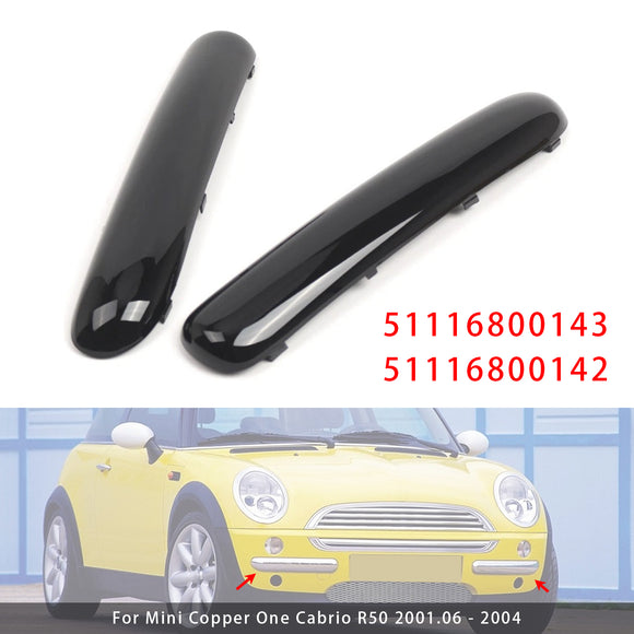 Pair Front Bumper Trim Set For Mini One Cooper R50/R52/R53 2001-2004 Glossy Black