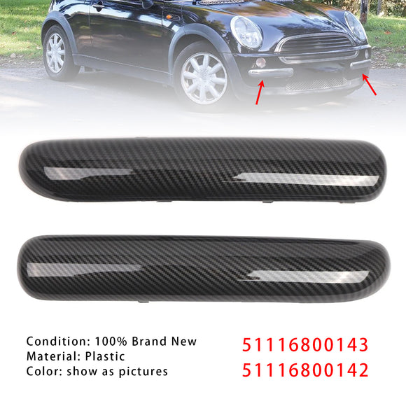 Paar Frontstoßstangen-Zierleisten-Set für Mini One Cooper R50/R52/R53 2001–2004, Kohlefaser