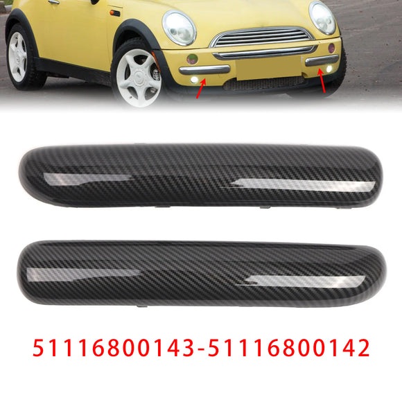 Paar Frontstoßstangen-Zierleisten-Set für Mini One Cooper R50/R52/R53 2001–2004, Kohlefaser