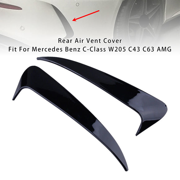 Glanzend zwarte afdekking voor het achterste ventilatierooster van de Mercedes-Benz C-klasse. W205 C43 C63 2014-2019