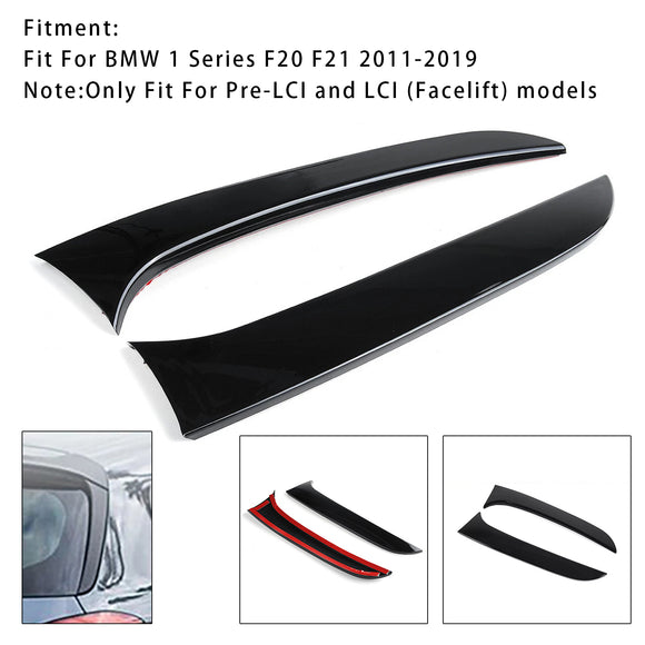 Gloss Black Pair Rear Window Side Wing Spoiler For BMW 1 Series F20 F21 2012-2019