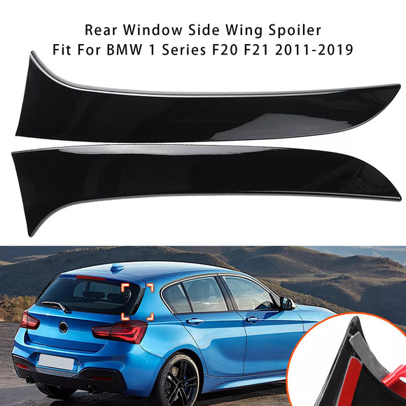 Gloss Black Pair Rear Window Side Wing Spoiler For BMW 1 Series F20 F21 2012-2019