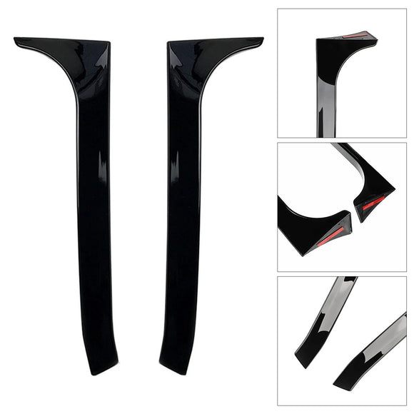 VW Golf MK6 GTI 2008-2013 Gloss Black Pair Rear Window Side Wing Spoiler