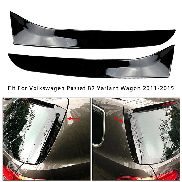 Glanzend zwart paar achterruit zijvleugelspoiler voor VW Passat B7 Wagon 11-15