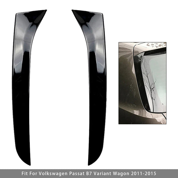 Glanzend zwart paar achterruit zijvleugelspoiler voor VW Passat B7 Wagon 11-15