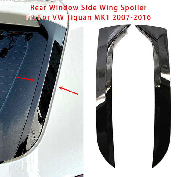 Par de alerón lateral de ventana trasera negro brillante para VW Tiguan MK1 07-16
