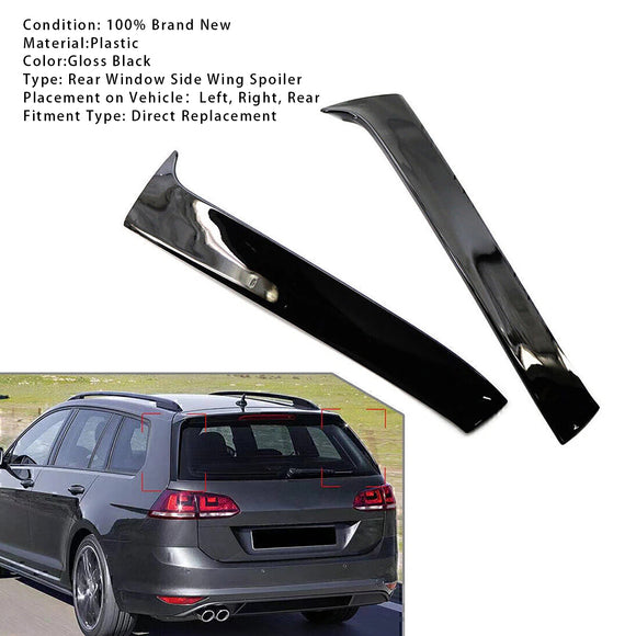 Glanzend Zwart Paar Achterruit Zijvleugelspoiler Voor VW Golf 7 Variant Wagon 13-17
