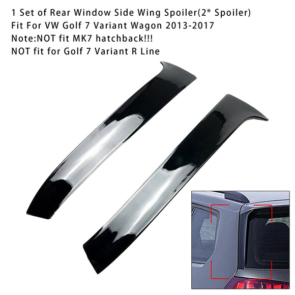 Glanzend Zwart Paar Achterruit Zijvleugelspoiler Voor VW Golf 7 Variant Wagon 13-17