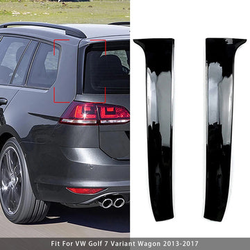 VW Golf 7 Variant Wagon 2013-2017 Gloss Black Pair Rear Window Side Wing Spoiler