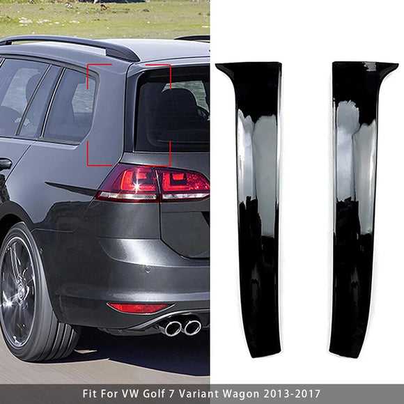 Glanzend Zwart Paar Achterruit Zijvleugelspoiler Voor VW Golf 7 Variant Wagon 13-17