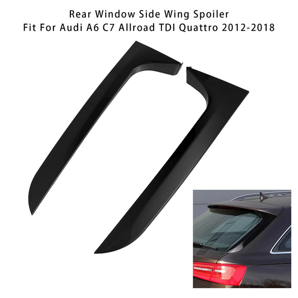 2012-2018 Audi A6 C7 Avant / Allroad Gloss Black Pair Rear Window Side Wing Spoiler