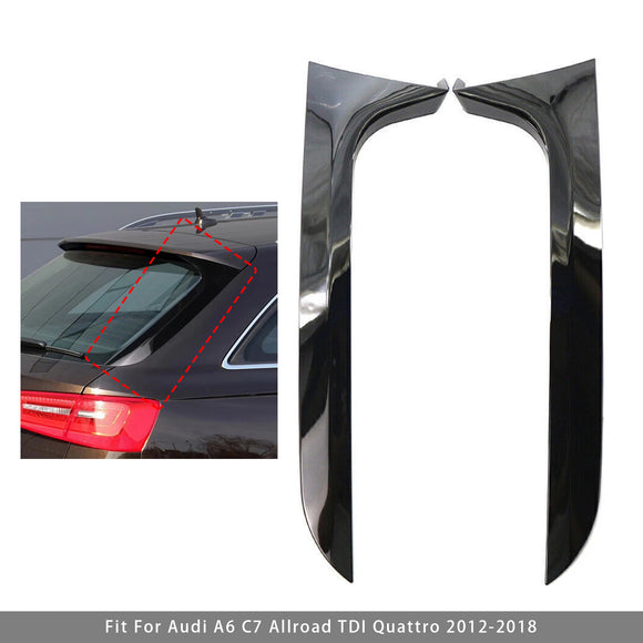 2012-2018 Audi A6 C7 Avant / Allroad Gloss Black Pair Rear Window Side Wing Spoiler
