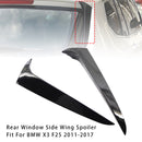 Par de alerón lateral de ventana trasera negro brillante para BMW X3 F25 2011-2017-1