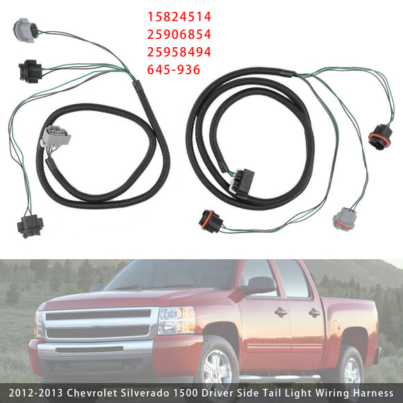 Arnés de cableado de lámpara de luz trasera izquierda + derecha para camioneta Chevy GMC 2007-2014