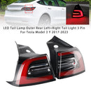 L+R LED Tail Lamp Outer Rear Tail Light 3 Pin For Tesla Model 3 Y 2017-2023-3