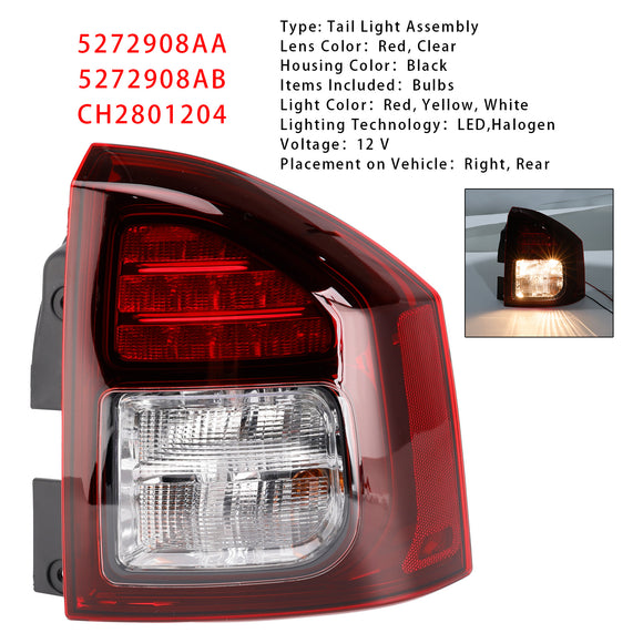 Conjunto de lámpara trasera de luz trasera derecha para Jeep Compass 2014-2017