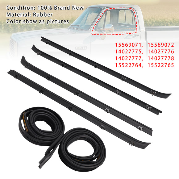 4 STUKS Autoruit Tochtstrip + 2 Afdichtingen Voor GMC C1500 C2500 C3500 K1500 K2500 K3500