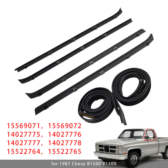 4 STUKS Autoruit Tochtstrip + 2 Afdichtingen Voor GMC C1500 C2500 C3500 K1500 K2500 K3500