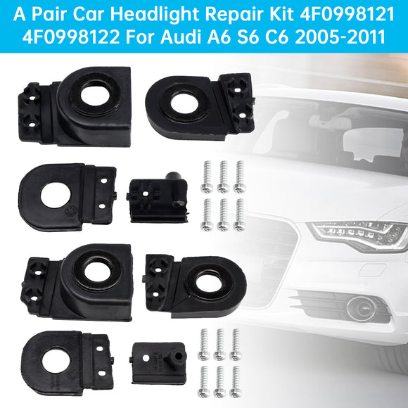 Un par de kit de reparación de faros de coche 4F0998121 4F0998122 para Audi A6 S6 C6 05-11