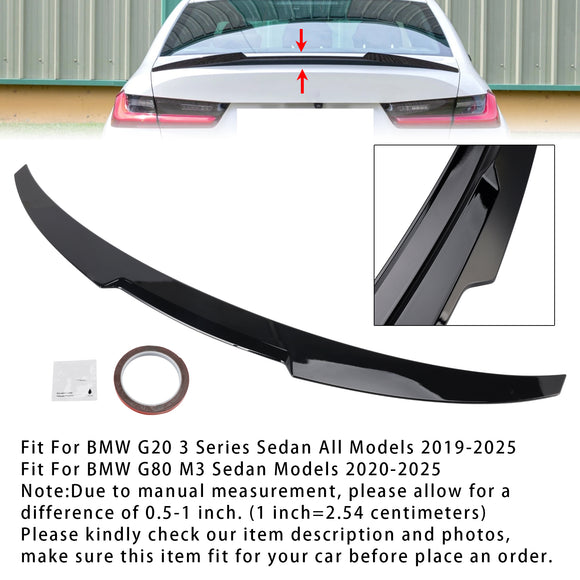 Alerón trasero negro brillante para maletero para BMW Serie 3 G20 G80 2018+ estilo M4