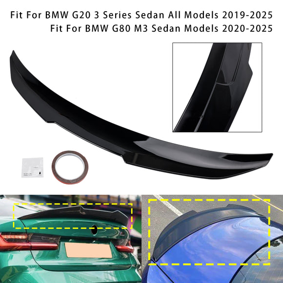 Alerón trasero para maletero, color negro brillante, para BMW Serie 3, G20, G80, 19-25, estilo PSM