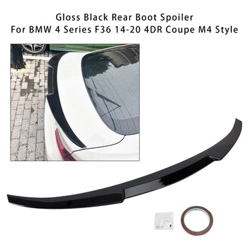 Gloss Black Rear Boot Spoiler For BMW 4 Series F36 14-20 4DR Coupe M4 Style - 0