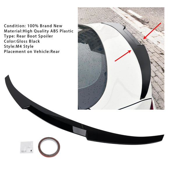 Gloss Black Rear Boot Spoiler For BMW 4 Series F36 14-20 4DR Coupe M4 Style