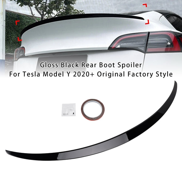 Gloss Black Rear Boot Spoiler For Tesla Model Y 2020+ Original Factory Style