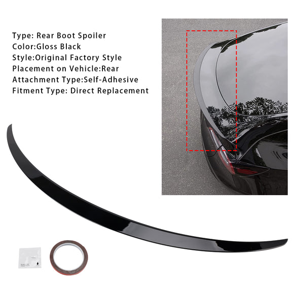 Gloss Black Rear Boot Spoiler For Tesla Model Y 2020+ Original Factory Style