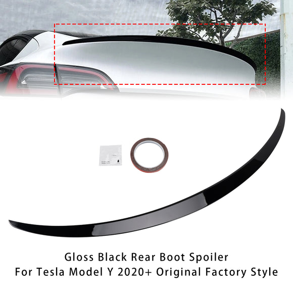 Gloss Black Rear Boot Spoiler For Tesla Model Y 2020+ Original Factory Style