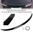Gloss Black Rear Boot Spoiler For Tesla Model 3 17-23 Original Factory Style-2