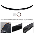 Gloss Black Rear Boot Spoiler For Tesla Model 3 17-23 Original Factory Style-7