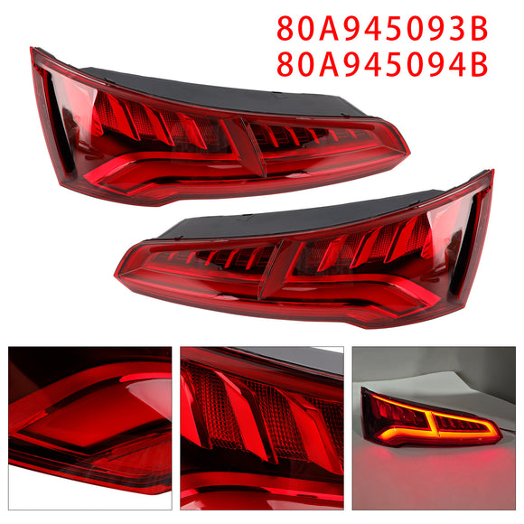 Vasen + oikea takatakavalon LED 80A945093B 80A945094B Audi Q5 MK2 PRE-FACELIFT 2017-2020 5 PIN