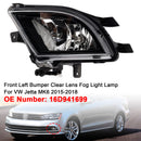 Front Left Bumper Clear Lens Fog Light Lamp For VW Volkswagen Jetta 2015-2018-2
