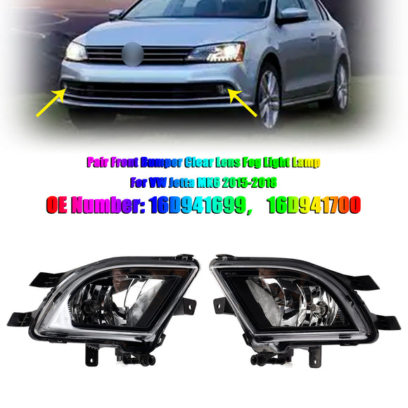Pari etupuskurin kirkas linssi sumuvalolamppu VW Volkswagen Jetta 2015-2018