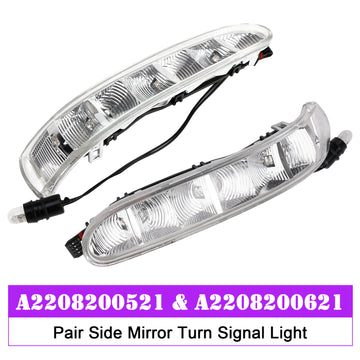 Pair Side Mirror Turn Signal Light for Mercedes-Benz W220 W215 CL55 CL500 CL600 - 0