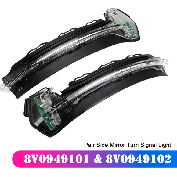 Pair Side Mirror Turn Signal Light for Audi A3 S3 RS3 8V 2012-2020